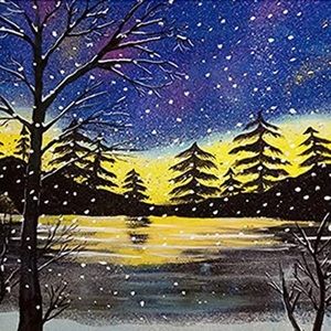 Diamond Art 5D DIY Craft Kit - Beaded Painting on Canvas - Holiday Snowfall